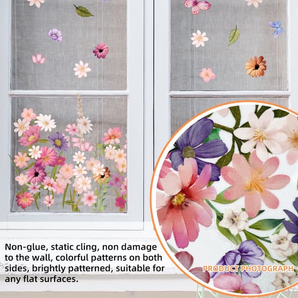ING Växt- och Blomsterfönsterdekaler - Statiska Dekaler - Glasdekaler
