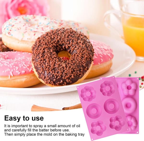 2 stycken silikonmunkformar, blomformade bagelbakformar, non-stick silikonbagelbakform, kakor