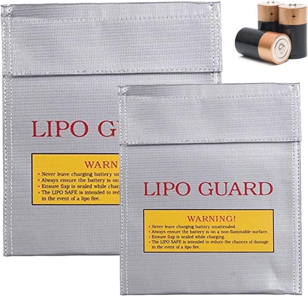 Brandsikker pose egnet til lithiumbatterier, 2 stk., sikker pose egnet til Lipo-batterier, sikker pose egnet til Lipo-batterier
