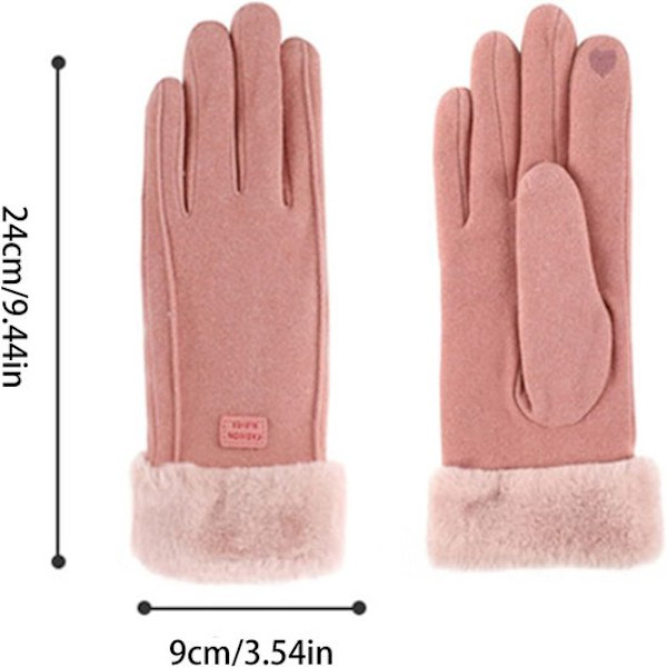 ING Handsker - Damehandsker - Touchscreen - Vinterhandsker til damer - Pink - Hjorteskind