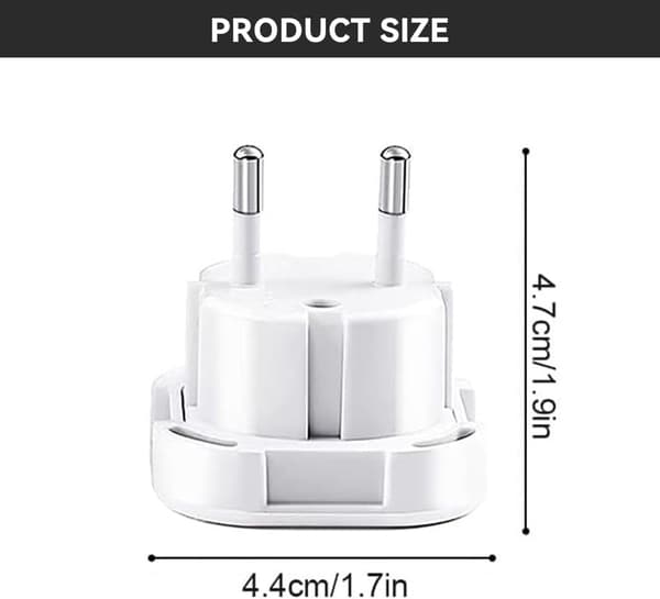 Rejseadapter til EU/DE/FR/IT/ES, 6 stk., til EU-stik, hvid, Type G til Type C, E, F, H (6 stk.)