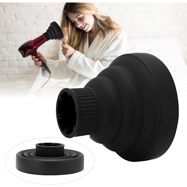 Hårfön diffuser Professionell hårfön diffuser hopfällbar hårfön diffuser viktig för styling av lockigt eller vågigt hår 14 cm Svart