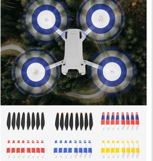 ING Kompatibel med DJI Mavic Mini 3 Pro – 8-pak 6030F Lav Støj Quick-Release Propeller (Flere Farver)
