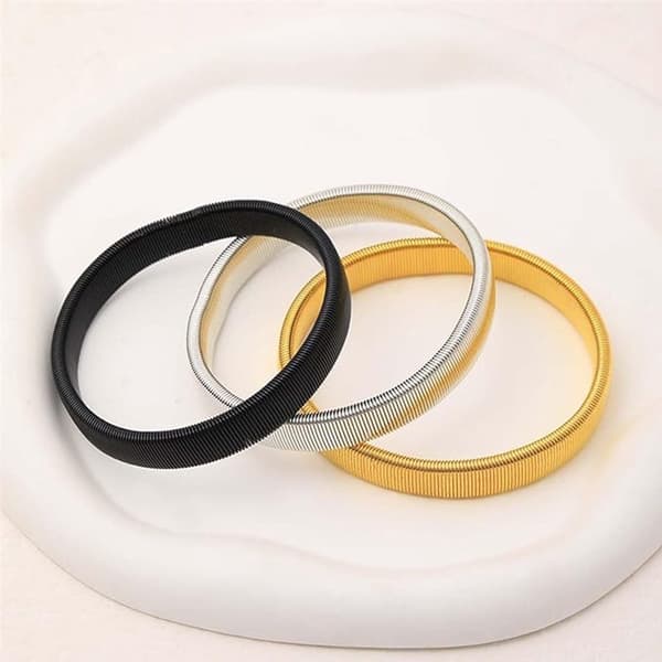 ING Ärmhållare - 3 par - Elastiska metallärmhållare - Klassisk stil - Svart/Guld/Silver