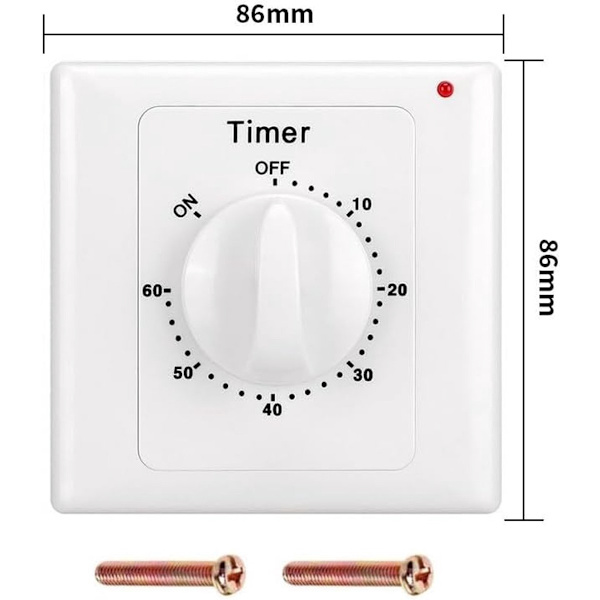 Nedtellingbryter 30 minutter Nedtellingstimer Bryter Mekanisk Nedtellingstimer Stikkontakt Timer Bryter Timer Lysbryter med Timer Timer Stikkontakt Hvit