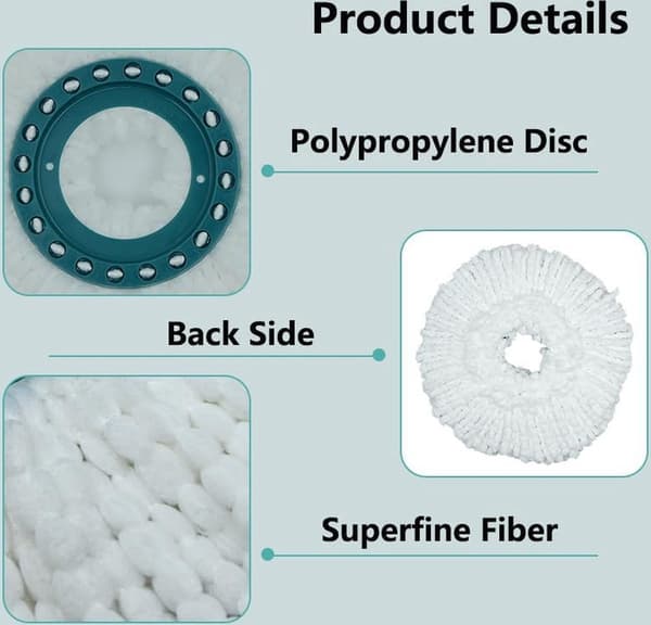 ING 4 Erstatningsmoppehoder - For Leifheit Clean Twist Disc Moppesystemer