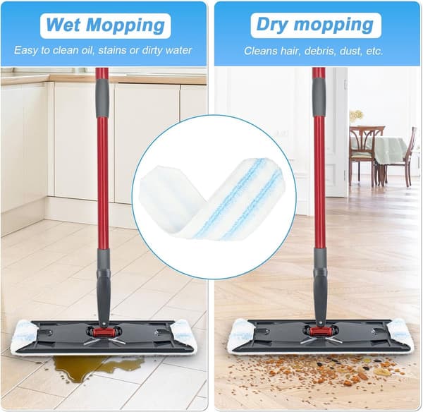ING 10-pakning moppepute passer til Cedar H2pro moppesystem 11 x 40,5 cm Gjenbrukbar passer til Vileda H2pro flatmopp påfyll moppehode moppeputer maskinvaskbar moppeklut