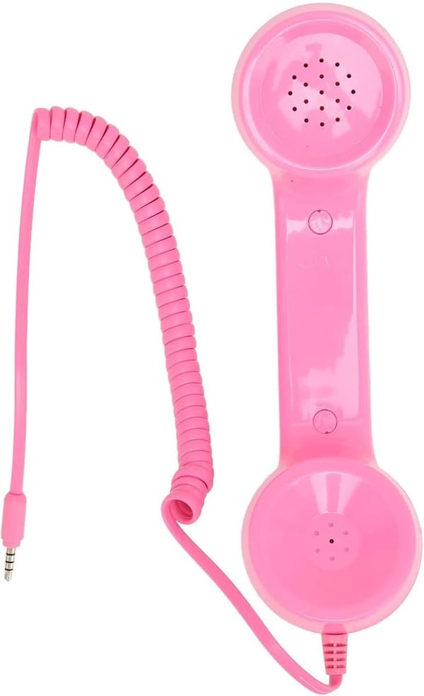ING Retro Telefon Håndtsett Erstatningsmottaker for Smarttelefoner og Datamaskiner (Rosa)