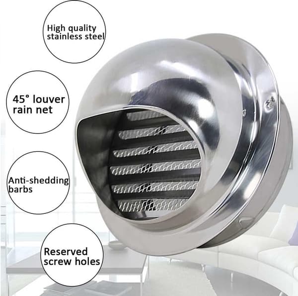 ING Kugleformet gitter - 100 mm ventilationsgitter - cirkulære striber