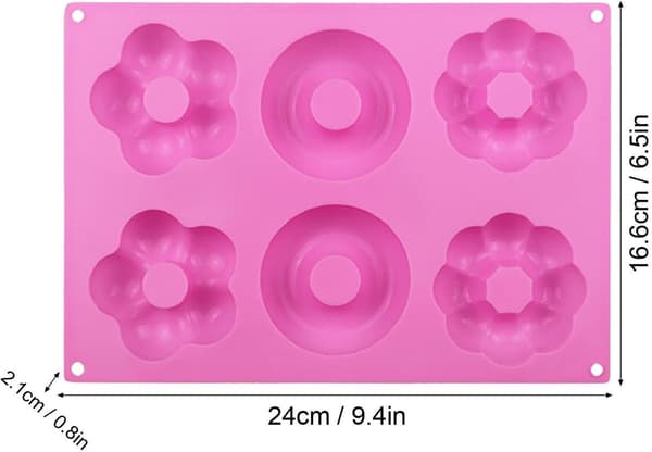 2 stk. Silikone Donutforme, Blomsterformede Bagelbageforme, Non-stick Silikone Bagelbageform, Småkager