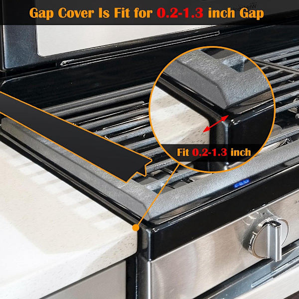 ING To-delt komfurforsegling - 63,5 cm lang - Sort