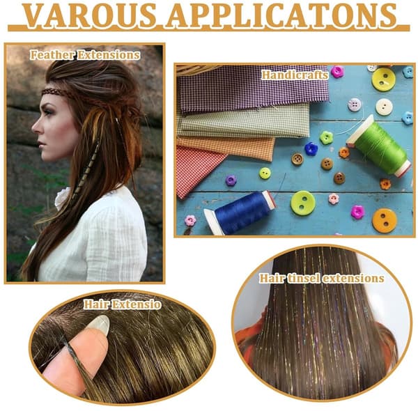 ING Microring loop, Microring nål 4 stk, hair extensions, trådning, perler