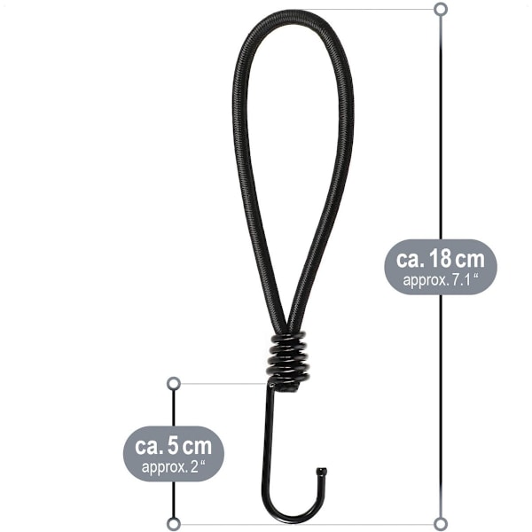 20-pack Elastiska Band - Elastiska Gummiband - Tält Elastiska Band - Trädgårdsaffisch Elastiska Band - Svart