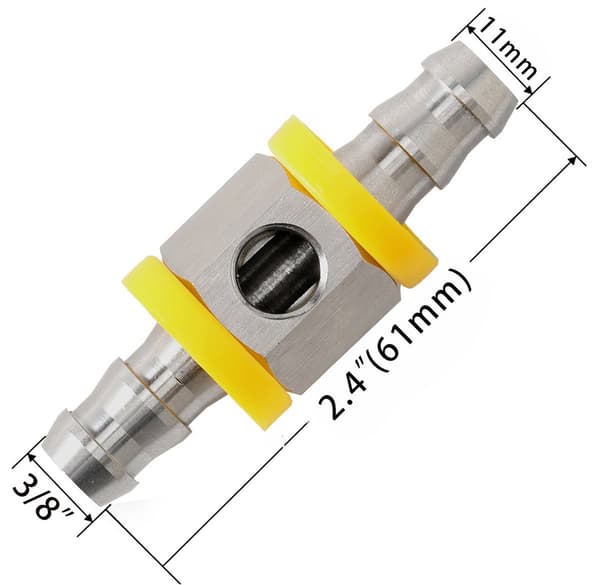 T-koblingsadapter for drivstofftrykksensor med 2 plastringer for 3/8 drivstofftrykksmåler hurtigkoblinger trykksensor