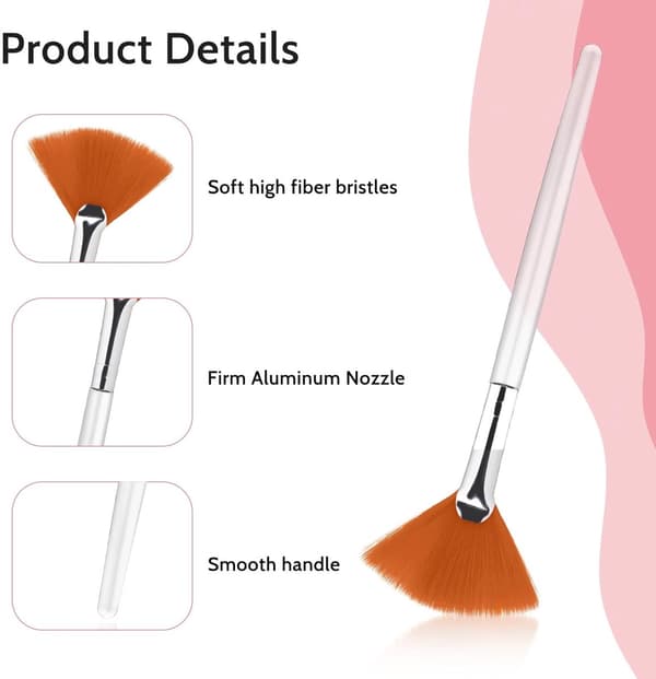 ING Fanformet børste - Makeupbørste - Professionel foundationbørste - To-delt sæt