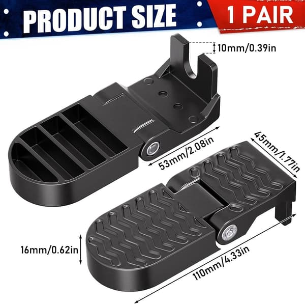 To-delt - Cykelpedaler - U-formede pedaler - 10 mm U-formede riller - Sort