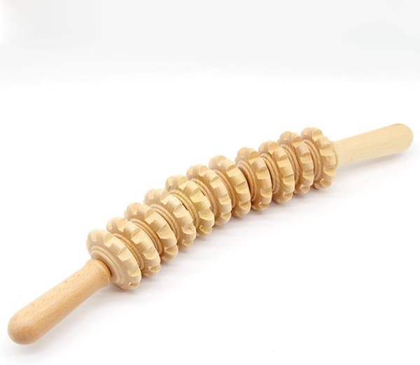 Massage Roller i Trä för Muskelavslappning och Kroppsformning