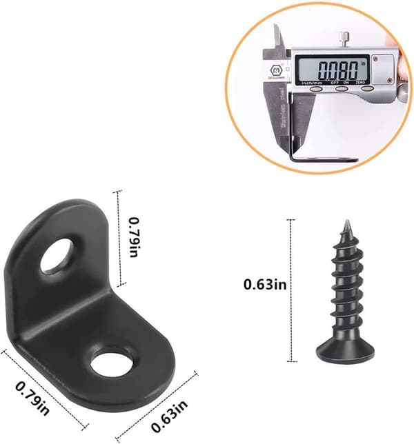 30 stycken - Svart - L-format stativ - 20 x 20 mm - Hörnstativ