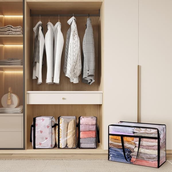 ING 4-pack - 60L - Transparenta förvaringsväskor för kläder - 60*42*24cm