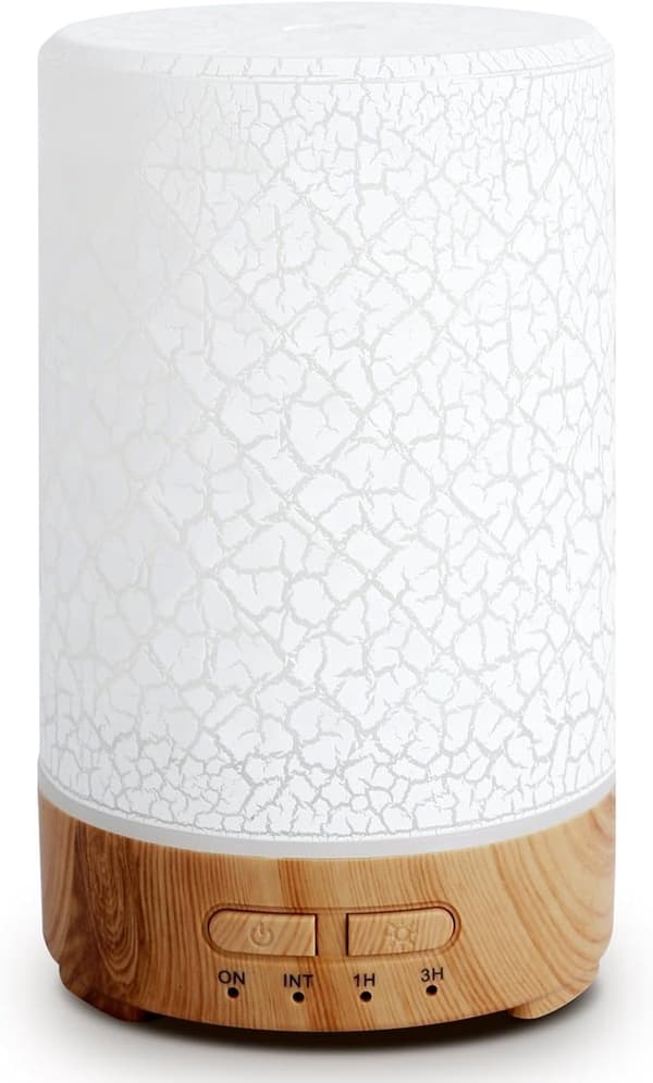 Æterisk oliediffuser, aromaterapi, 150 ml, elektrisk ultralyd æterisk oliediffuser med luftfugter, 7 LED-farver, til hjemmet, kontoret, huset, yoga