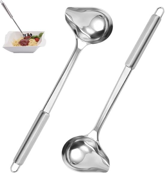 2 saus-/sausøser - med tut - rustfritt stål - 26,8 cm