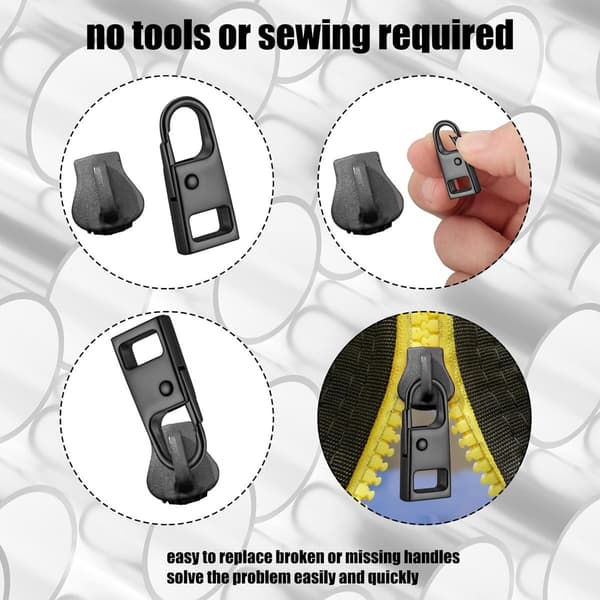 ING Lynlås - Lynlås Reparationssæt - Reparer Lynlåse - Sort