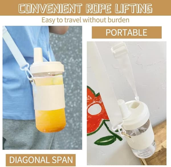 Bubble Tea Mugg, 500 ml, Drickmugg, Smoothie Mugg med Lock och Sugrör, Återanvändbar Glasmugg för Bubble Tea, Juice, Kaffe