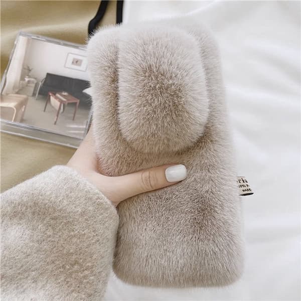 ING Solid fleece halstørklæde, vinter crossover halsedisse - 80*12 cm, beige