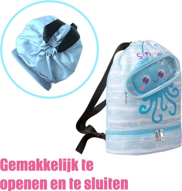 Simväska för barn med maneter - Simryggsäck - Strandryggsäck med separat skofack