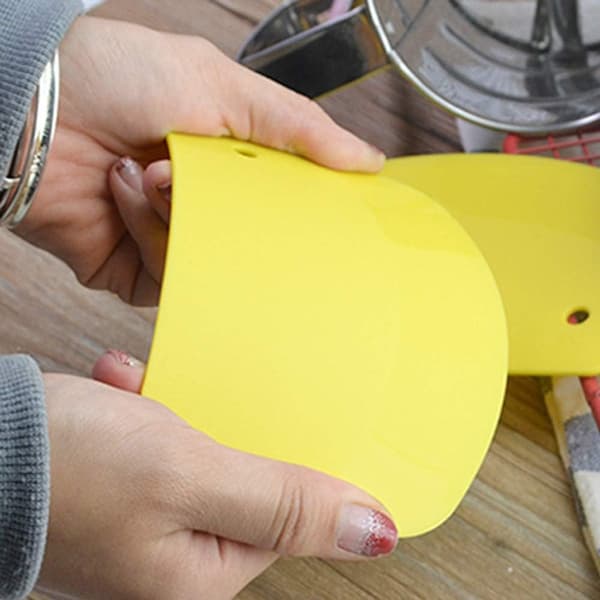 3-delt sett - Deigskrape - Halvsirkelformet deigkutter - Fondantskrape - Plast - 13,5*9 cm