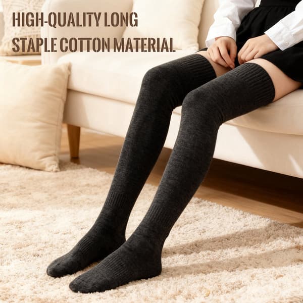 ING Knestrømper - Over-kneet strømper - 100 cm lengde - Størrelser 36-40 - Svart