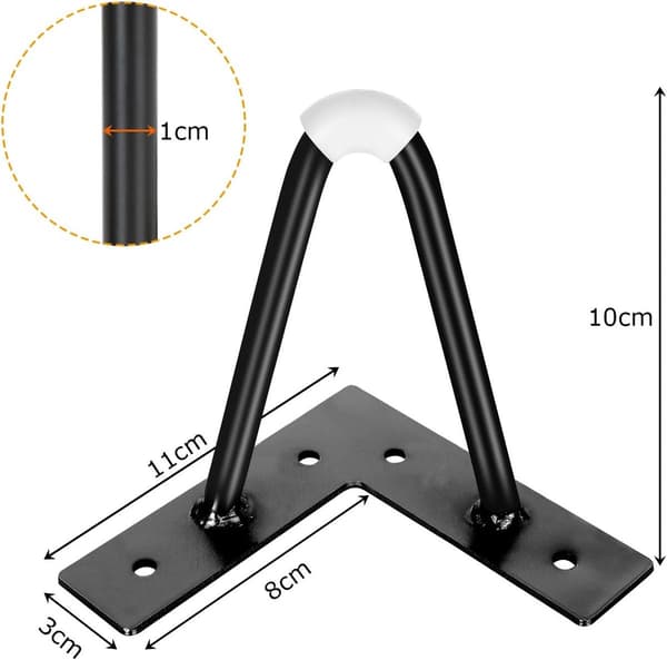4-delt møbelben - kraftige metalmøbler - 10 cm (sort)