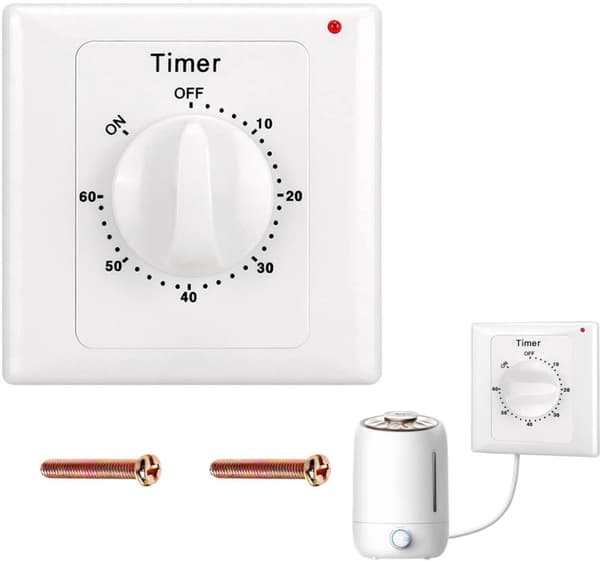 Nedtellingsbryter 120 Minutter Nedtellingstimer Bryter Mekanisk Nedtellingstimer Stikkontakt Timer Bryter Timer Lysbryter med Timer Timer Stikkontakt Hvit
