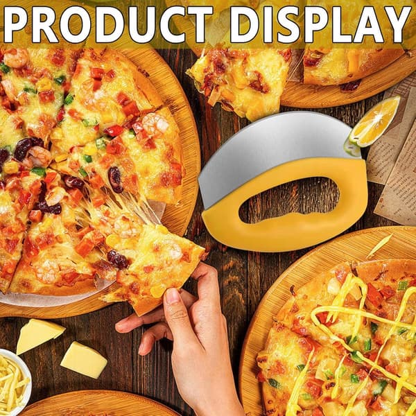 Pizzakutter Pizzavuggekniv Ultraskarp Pizzakutter i Rustfritt Stål Ergonomisk Pizzakutter i Rustfritt Stål for Kutting av Pizza og Separasjon av Deig