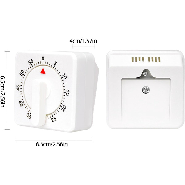 ING Timer, Analog Timer, Mekanisk Timer, 60 Minutter, Gadget, Timer, Madlavningstimer, Værktøj, Egnet til madlavning, bagning, kogning af æg, Sort