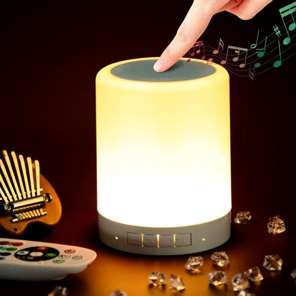 Fargerik LED-stripe Bluetooth-høyttaler - Trådløs - USB-lading - Berøringskontroll - Dimbar - Nattlys - Campinglys - Hagelys