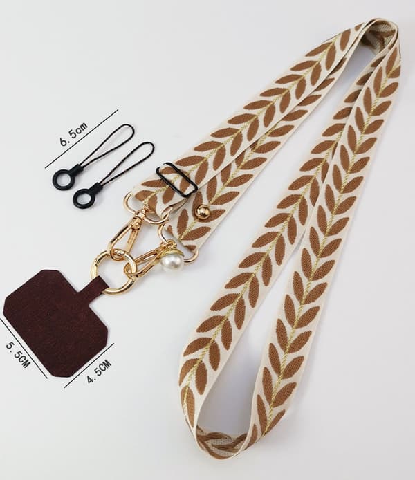 Stykke (1 slips) Crossbody telefonledning/mobiltelefonstropp (brun)