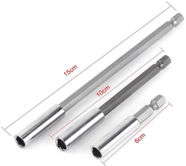 Hex Shank Elektrisk Magnetisk Bitsholder Drillforlengelse, Karbonstål Vanadiumstål Skrutrekker Bitsholder (Stk)