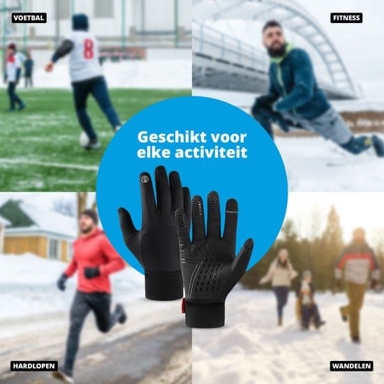 ING Vandtætte og vindtætte handsker Touchscreen handsker - Sort - Herre - Størrelse L