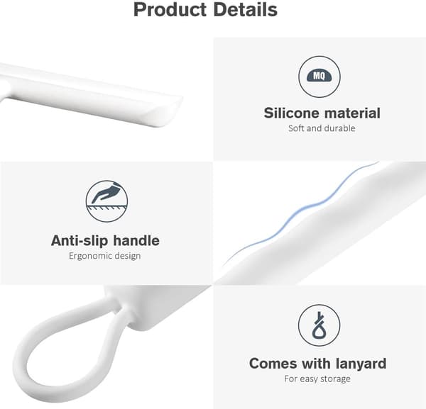 ING Silikon Dusjskrape, Kraftig Rengjøring, Ergonomisk Design, 1 stk