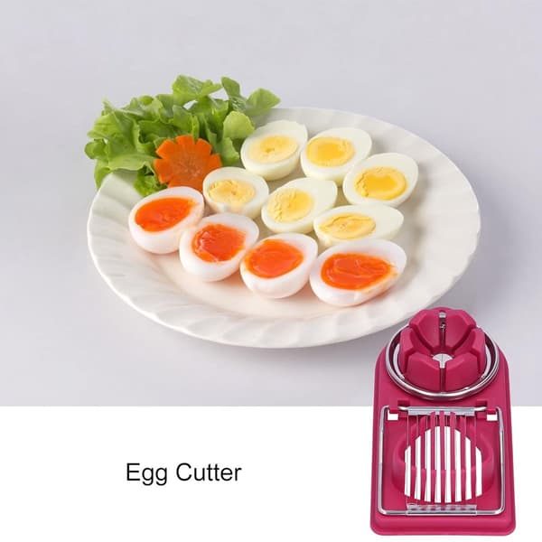Eggdeler 2 i 1 Multifunksjonell Eggdeler Eggdeler Kombi Rustfritt Stål Holdbar Eggkutter Egg Eggdeler Eggdeler Eggverktøy Oppvaskmaskinsikker