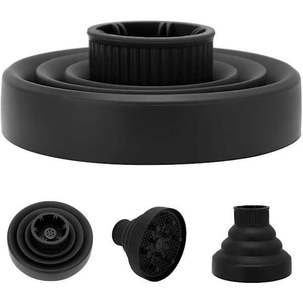 Hårfön diffuser Professionell hårfön diffuser hopfällbar hårfön diffuser viktig för styling av lockigt eller vågigt hår 14 cm Svart