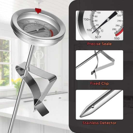 ING Olie termometer - Køkken termometer - 20 til +280°C - med lang sonde