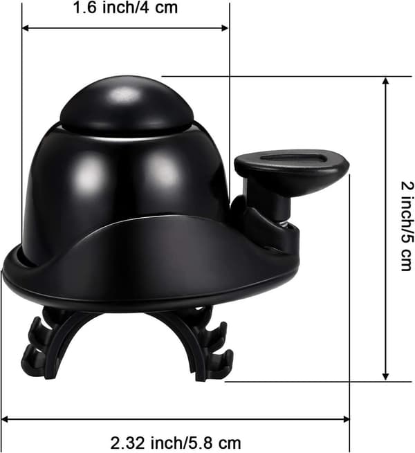 ING Justerbar cykelklocka, aluminium, högt ljud, 2-pack