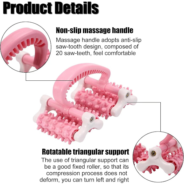 Massageutrustning - Ben fascia roller - Muskelroller - Rosa