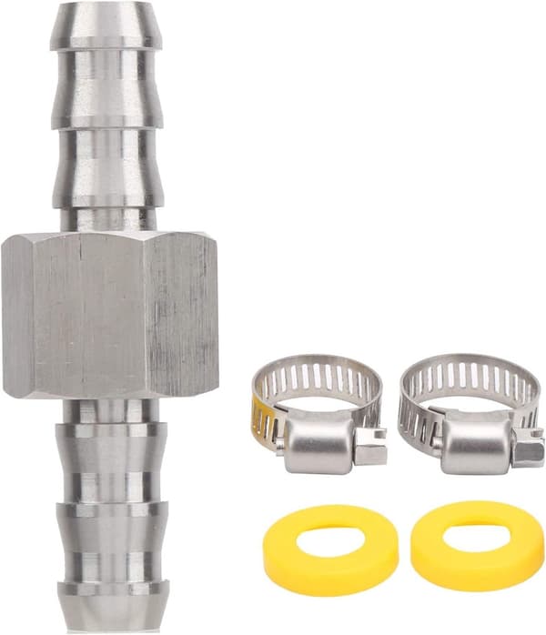 T-koblingsadapter for drivstofftrykksensor med 2 plastringer for 3/8 drivstofftrykksmåler hurtigkoblinger trykksensor