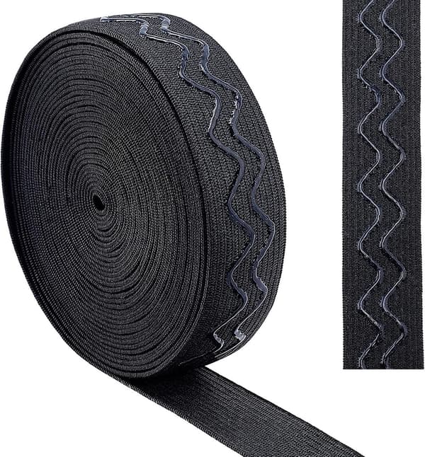 Elastisk 25mm Platt Flätad Midjeband Svart Elastiskt Band 5 Meter Robust Directoire Kläder Hobbyhantverk Sömnad Elastisk Halkfri Silikon För