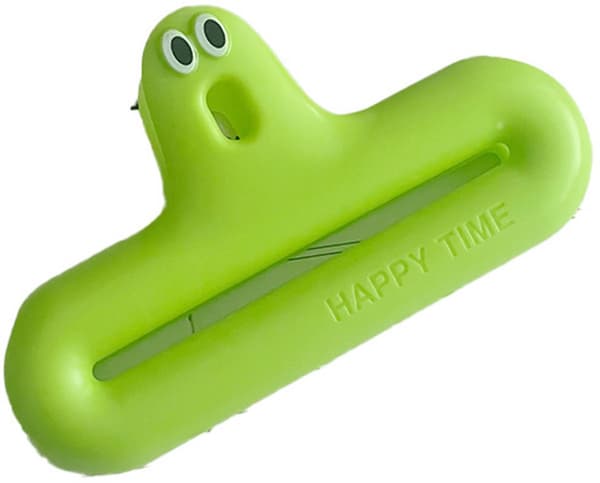 Madforseglingsclips søde emoji snackposeclips bred åbningsdesign perforerede snackforseglingsclips indbygget elastisk fjeder til og opbevaring