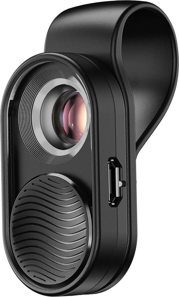 Smartphone Mikroskop 100X Zoom og LED Ring med Skyde Låg 30mAh, Sort