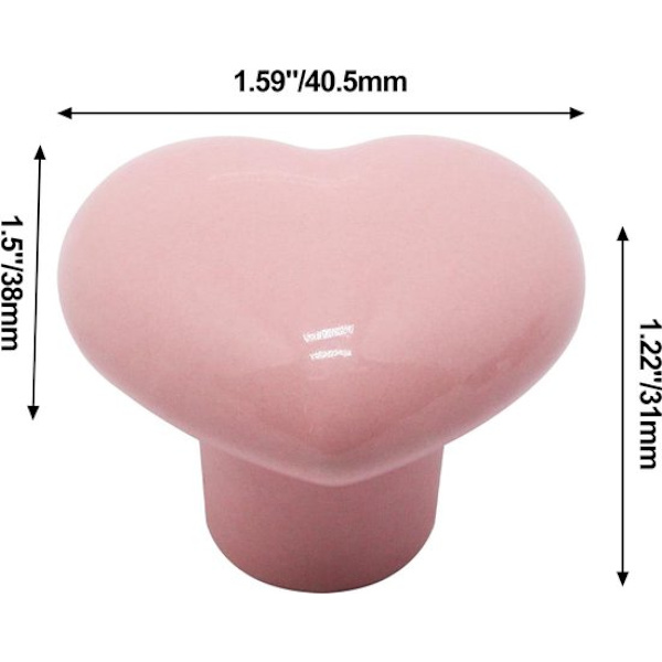 ING Møbelgreb - Pink Skabsgreb - 4 stk. - Dekorative Møbelskabsdørgreb